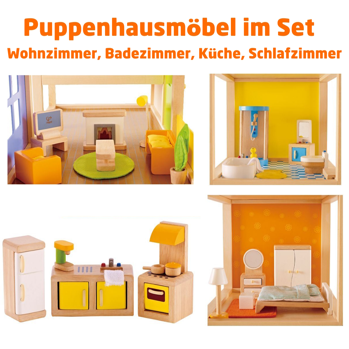 Wohnzimmer + Bad + Küche + Schlafzimmer XL Set